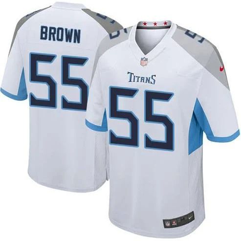 Men Tennessee Titans #55 Jayon Brown Nike White Game NFL Jersey->tennessee titans->NFL Jersey